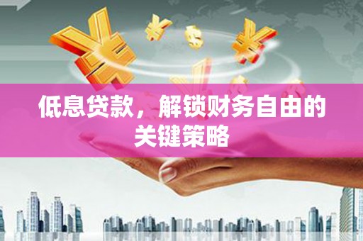 田中低息贷款，解锁财务自由的关键策略