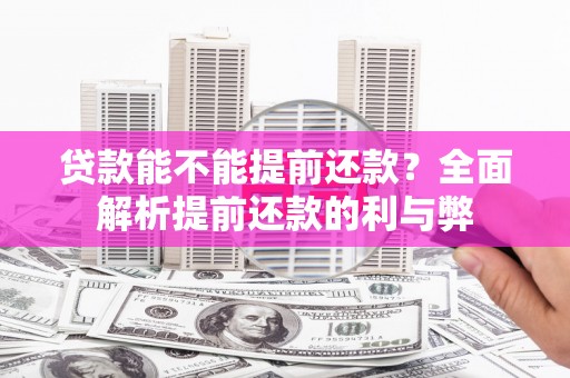 田中贷款能不能提前还款？全面解析提前还款的利与弊