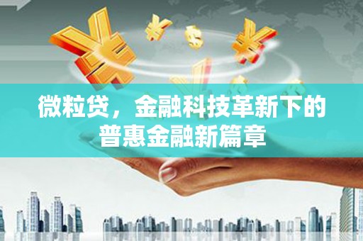 田中微粒贷，金融科技革新下的普惠金融新篇章