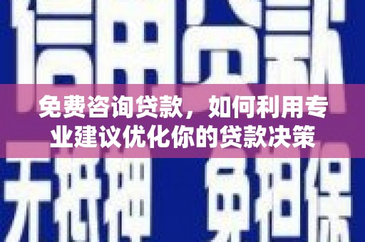 田中免费咨询贷款，如何利用专业建议优化你的贷款决策